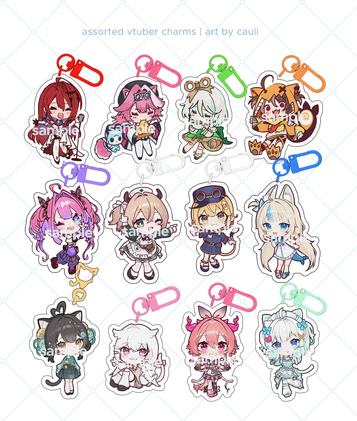 assorted vtuber charms